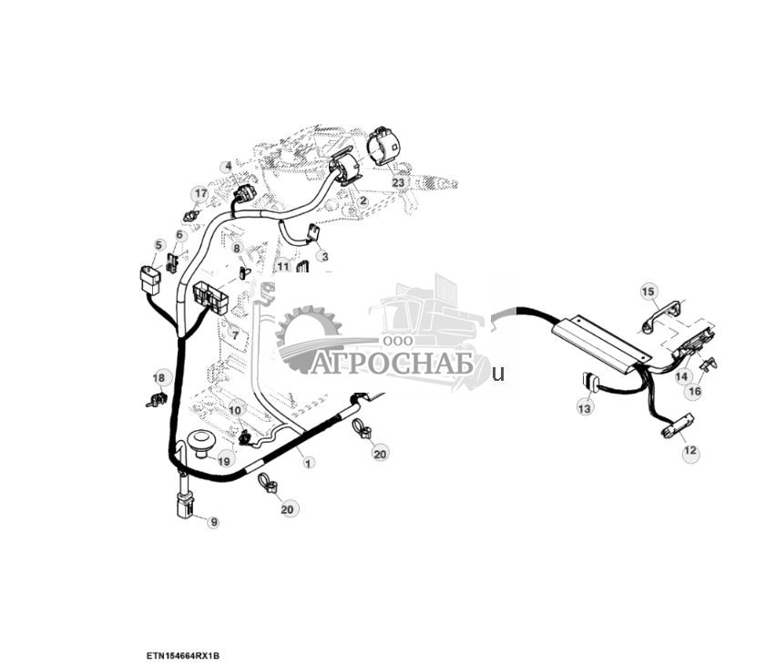 Жгут проводов, передняя опора управления, с системой ActiveCommand Steering™ (ACS™) (804101 - ) - ST909589 287.jpg